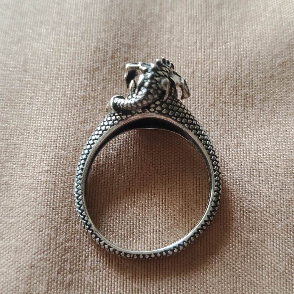 STERLING SILVER DRAGON RING - Picture 5 of 7